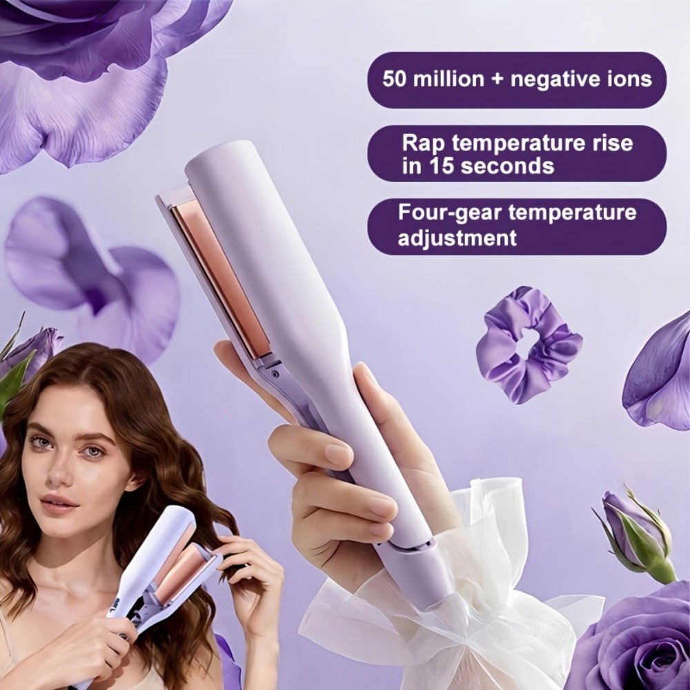 Professional Hair Salon Curling Iron. 32Mm Wave Curling Iron, Designed for Hair Enthusiasts And Stylists to Easily Create Perfect Waves And Deep Curls, Long-Lasting V Deep Curls, Anti-Scald with Safe Temp Control, Gifts for Her, Mother'S Day Gifts