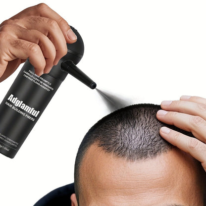 Hair Volumizing Fibers 2-in-1 Kit 30g x 2pcs - Adglamful Instant Volume for Sparse Hair, Fills Part Lines & Hairlines, Men & Women, Black & Dark Brown