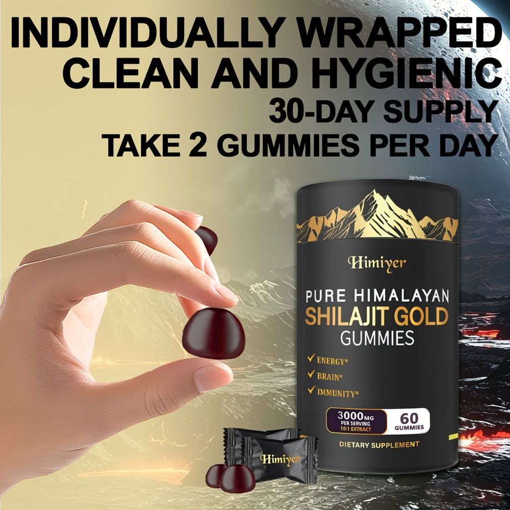[Crazy Discounts]Himiyer Pure Himalayan Shila Gummies/KSM-66, Ashwagandha And Other Herbs/No Added Sugar/85+ Trace Minerals/ 75%+ Fulvic Acid, Infused With Ashwagandha, Ginseng, Black Musli, Gokshura, Suitable For Both Men And Women