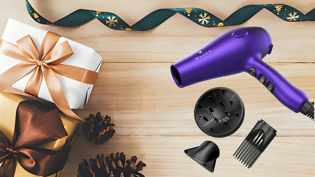 Powerful Hair Dryer 1875W Ionic Blow Dryer with Diffuser And Contractor, Dry Hair Fast with Less Frizz, Shine, 3 Heat/2 Speed for Optimal Styling, AC Motor Pro Hair Dryer with ALCI Plug, Black