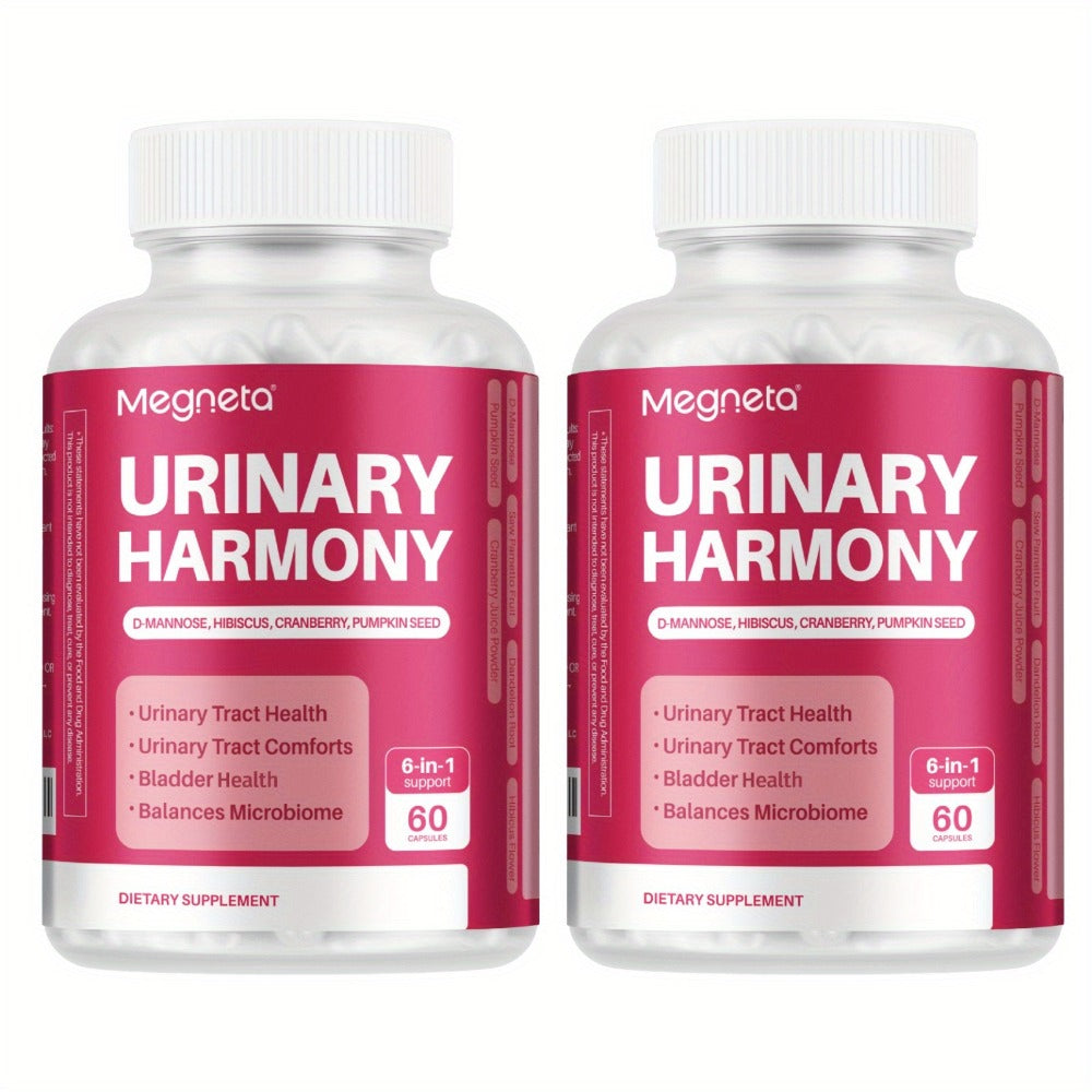 Megneta Women'S Urinary Tract Cleanse Supplement, Featuring D-Mannose, Cranberry, Dandelion, Hibiscus Flower, Saw Palmetto, And Pumpkin Seed - 60 Capsules