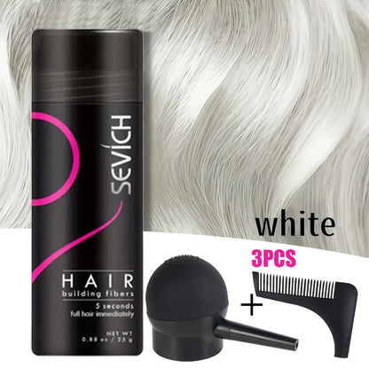 Hair Fibers for Thinning Hair — 3-Piece Kit with Spray Pump & Optimizer, Instant Thickening Powder for Hair & Beard, Rosemary Formula, All Hair Types, 8 Colors Available