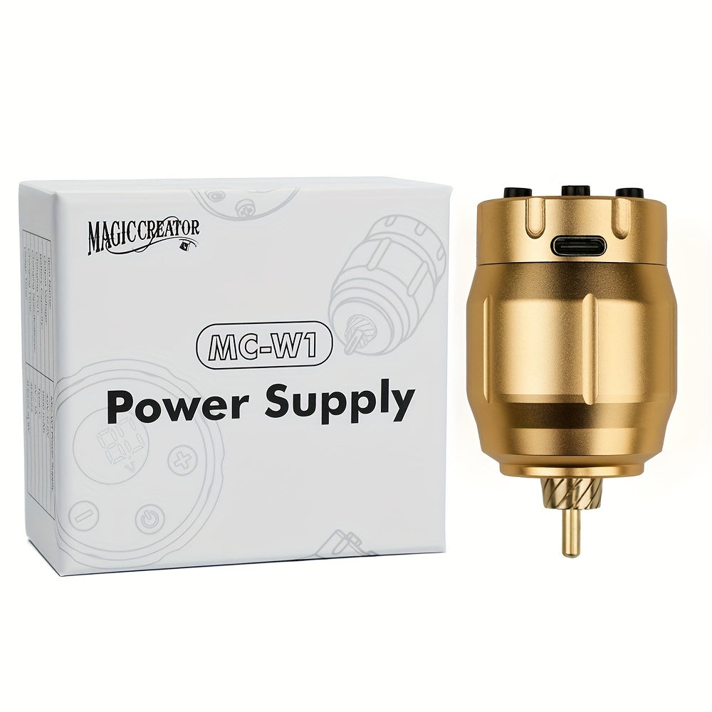 Wireless Power Supply for Tattoos, Featuring a Portable Rechargeable Motor Without Cords, Equipped with an LED Digital Display And RCA Connector, Designed for Rotary Tattoo Machines And Makeup Tools