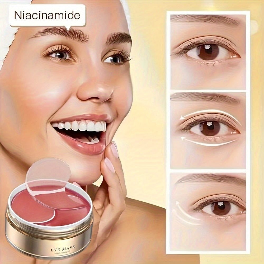 60pcs/120pcs Caffeine Eye Mask Containing Hyaluronic Acid And Collagen, Containing Glycerin, Collagen, Hyaluronic Acid, Nourishing Eye Skin, Long-lasting Moisturizing, Suitable for All Light Beige Types, Hypoallergenic, Holiday Surprise Gift