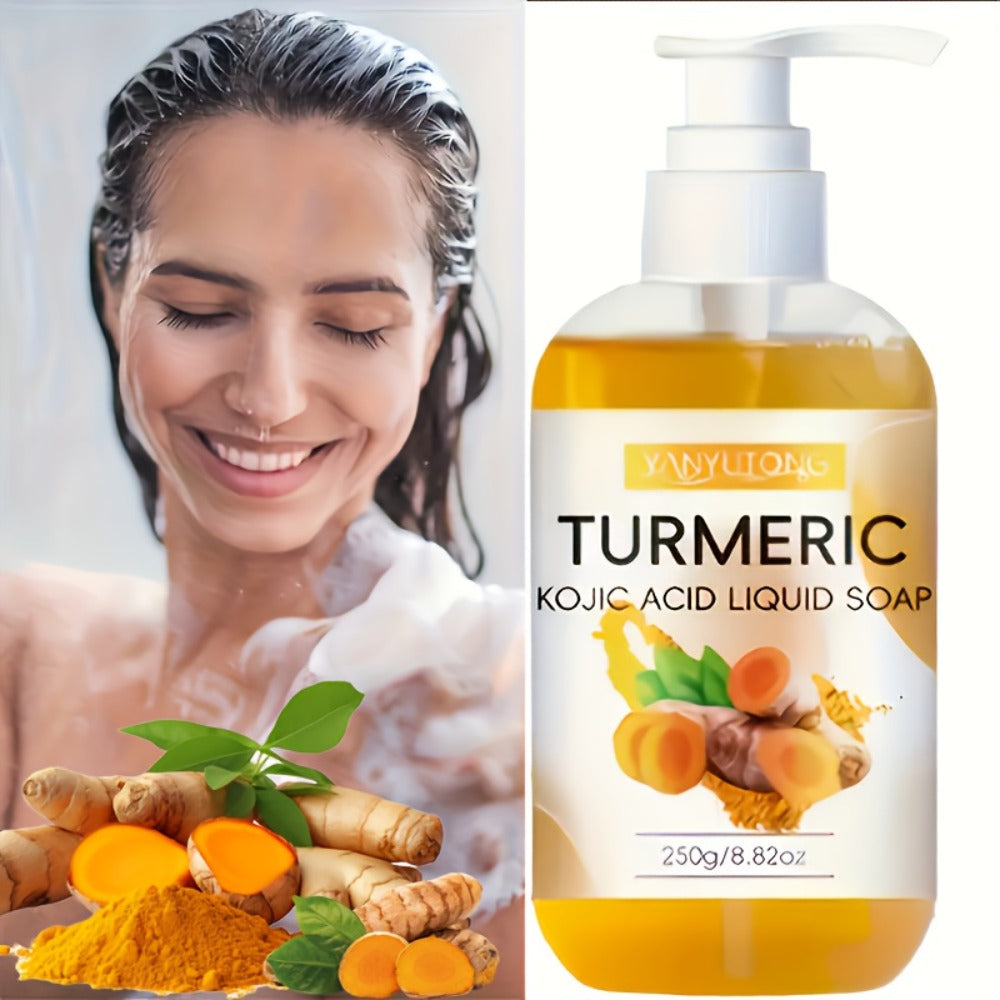 250g Turmeric Acid Liquid Soap, Moisturizing The Skin, Long-lasting Fragrance, Rich Foam, Fresh Scent, Gentle And Non-irritating To The Skin, Deeply Cleansing The Body To Smooth The Skin