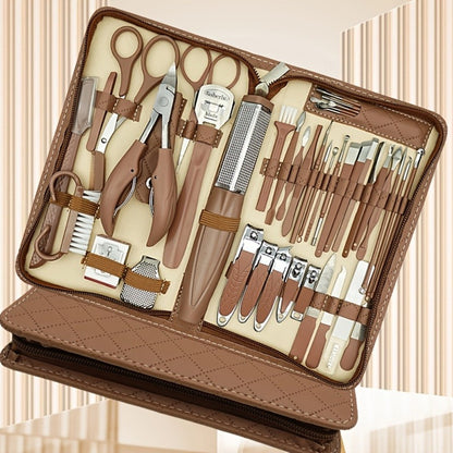 Professional Nail Pedicure Kit 42PCS Stainless Steel Nail Scissors Cuticle Nipper Ingrown Toenail Tools - Portable Travel Case Manicure Pedicure Set