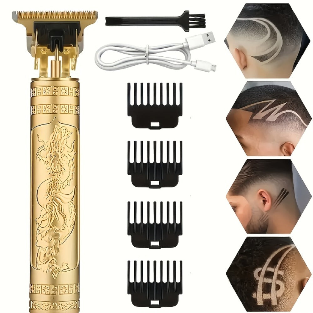 Professional Men'S Beard Trimmer with Zero Contour Design - Rechargeable Lithium Battery, ABS Plastic Body, USB Charging, Includes Limit Comb, Hair Care Accessory | Modern Hair Care | Durable Hair Care, Hair Trimmers