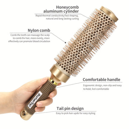 Round Hair Brush Nano Ceramic Ion Professional – Heat Resistant Styling Roller Comb for Voluminous Bangs, Wavy Curls & Blow Dry – 4 Sizes: 25mm, 32mm, 45mm, 53mm