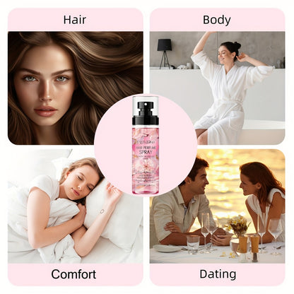 Hair Perfume Mist Cherry Blossom Scent 24-Hour Long Lasting - Lightweight Non-Greasy No-Wash Aromatic Hair Spray for Daily Use Date Night Portable Styling Gift for Her 100ml