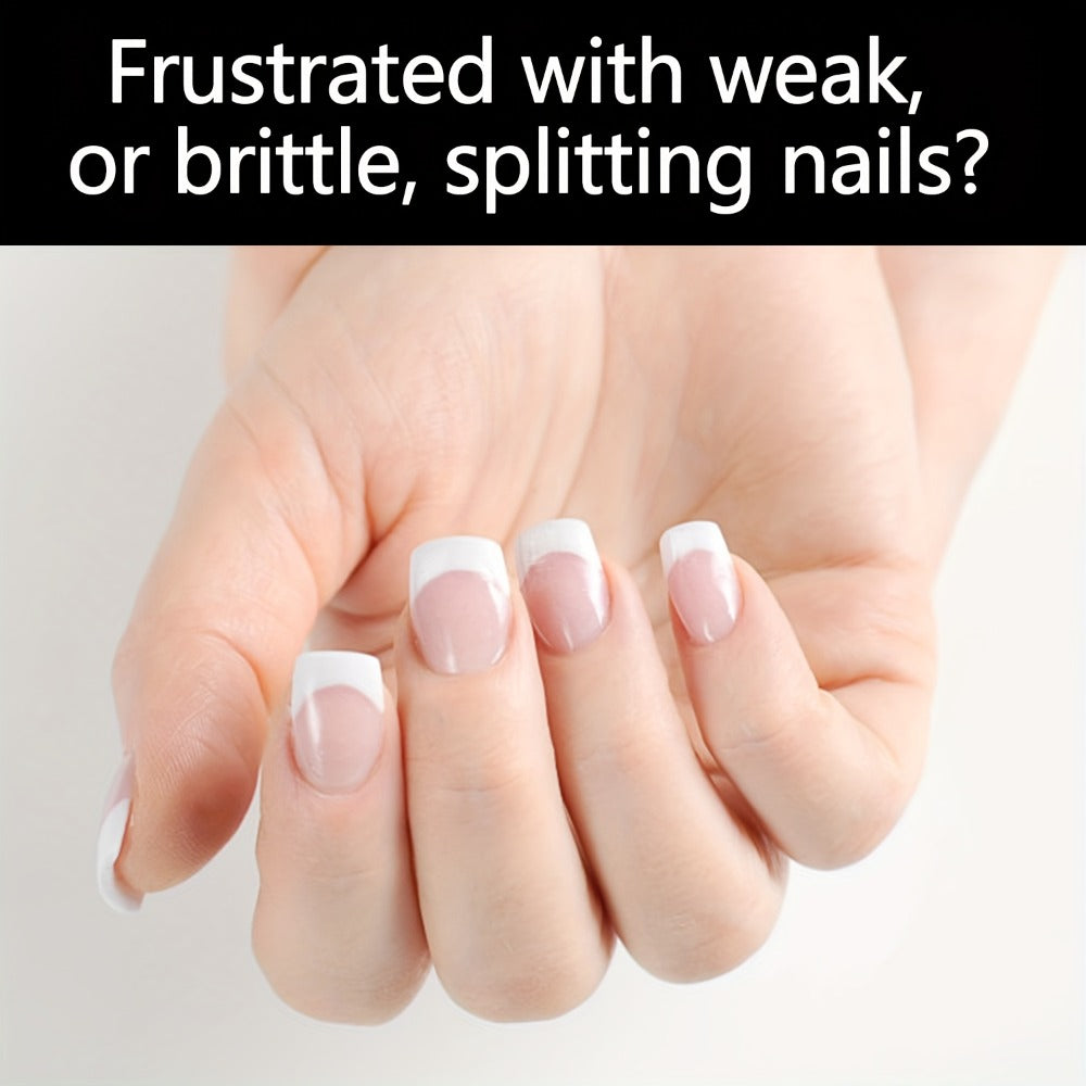 Nail Strengthening Polish 10ml for Thin Brittle Nails Formaldehyde Free with Glycerin Hyaluronic Acid Fast Results Nail Hardener Treatment for Fingernails Toenails All Nail Types Light Beige 0.34oz