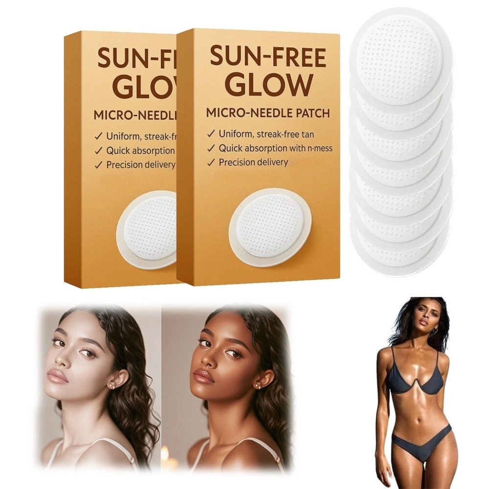 Microneedle Tanning Patches, No-Sun Glow, Suitable for Face and Body, Delivers an Even Streak-Free Tan