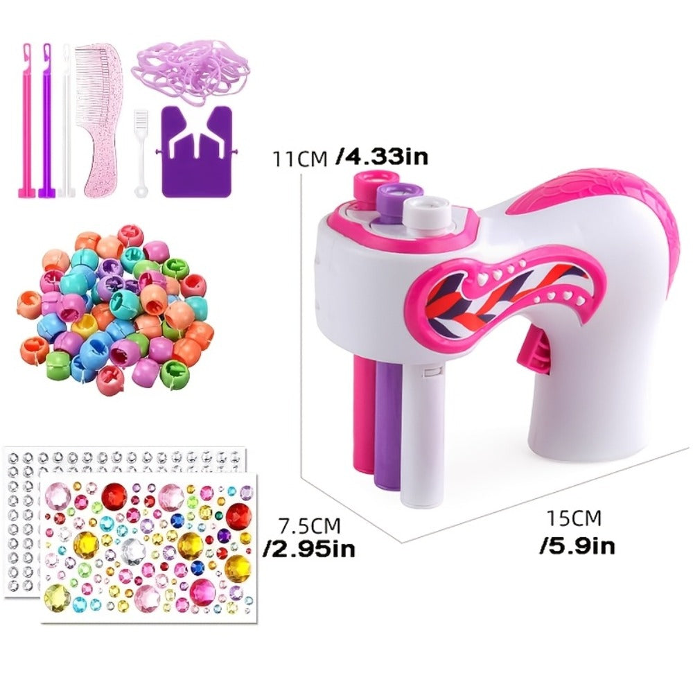 Electric Hair Braider Machine Automatic Braid Styler One-Touch Operation Adjustable Speed Settings with Braiding Combs & Clips Salon-Quality Braids at Home for Beginners & Pros All Hair Types