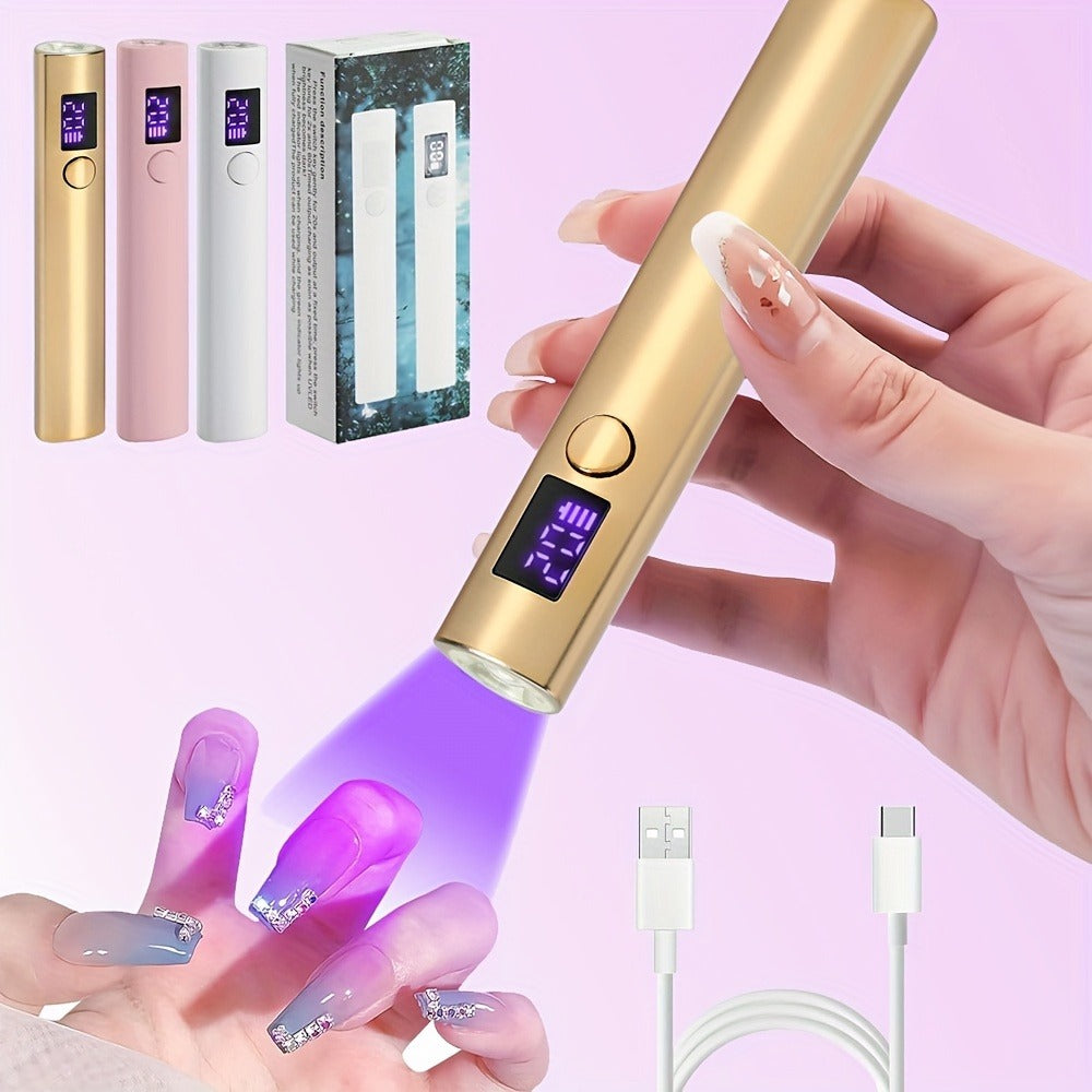 Portable LED Nail Lamp, Quick-Dry Gel Polish Device with Digital Display, Rechargeable Lithium Battery, USB Charging, Formaldehyde-Free Plastic Nail Dryer for Manicure And Nail Art, Nail Art Tools, Nail Art Accessory