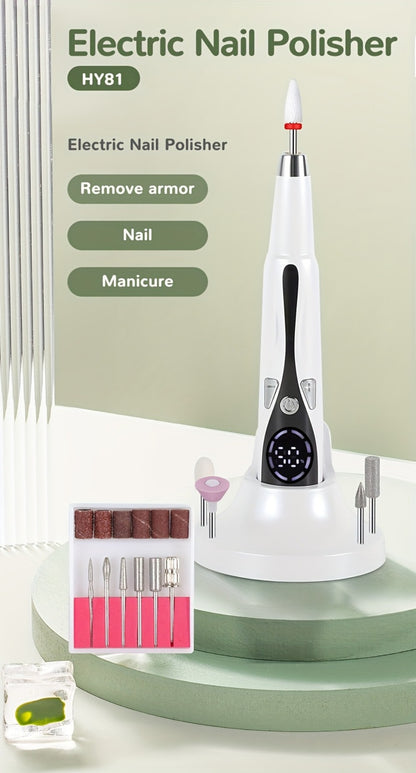 Electric Nail File with 12 Grinding Bits & Stand – 20000RPM Nail Drill Kit for Gel Polish Removal, Acrylic Shaping & Home Manicure | Compact Professional Nail File Set