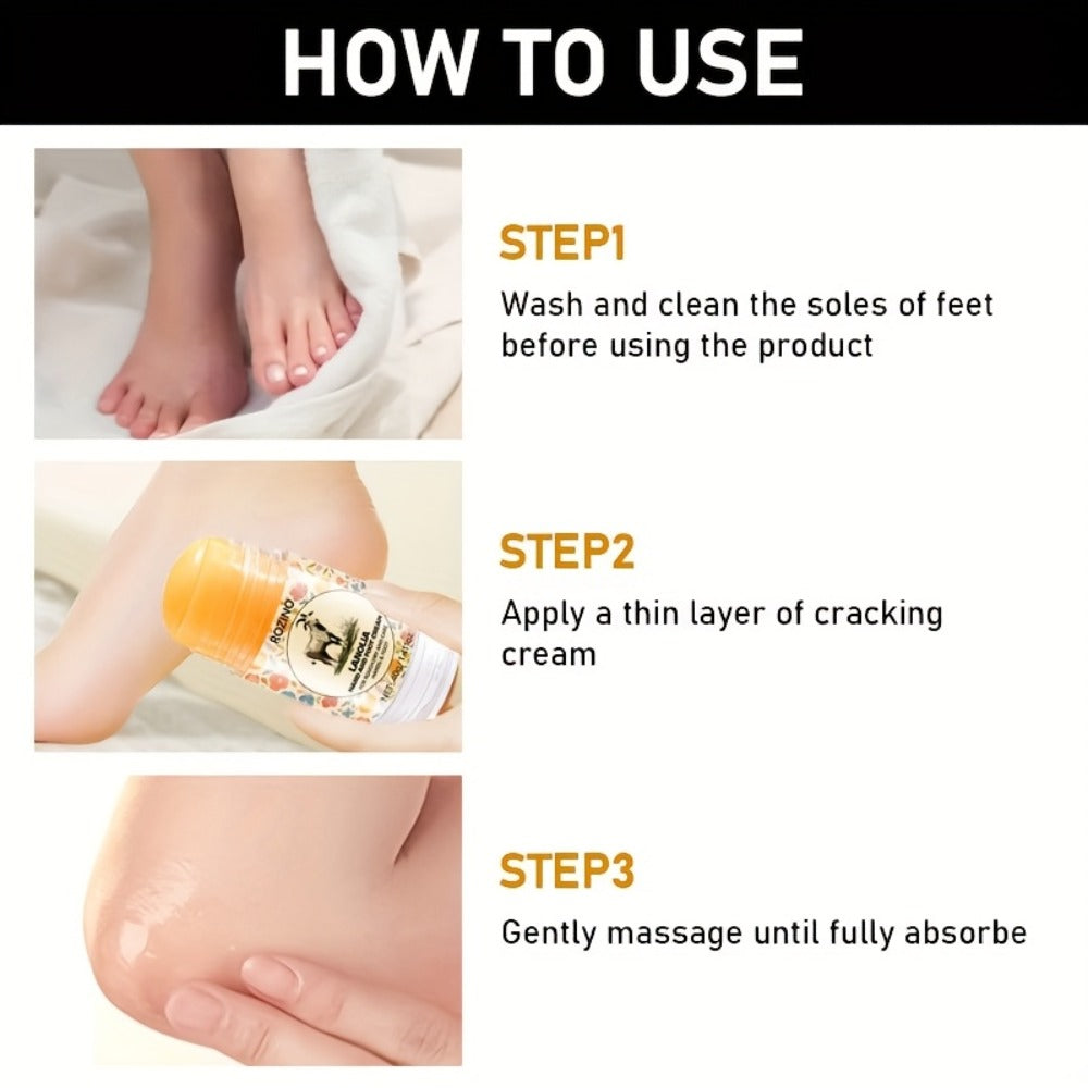 3pcs*40g Dry Cracked Foot Cream, Stick Design, Portable And Easy to Use, Excellent Hydration And Moisturizing Effect, Long-lasting Hydration, Suitable for Various Uses, Can Be Used On Hands And Feet, Wrinkles, Elbows, Knees, Etc,working hands cream
