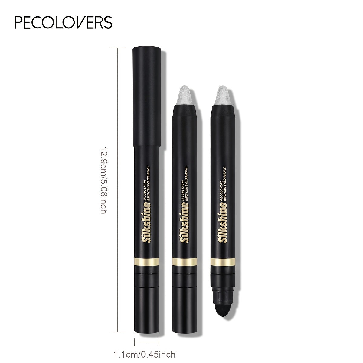 Set of 9 Metallic Eyeshadow Sticks with a Brush, Featuring a Brown Cream Shimmer Crayon, an Eye Brightener Stick, a Highlighter, And an Eyeliner Pen, All Waterproof And Long-Lasting for Makeup