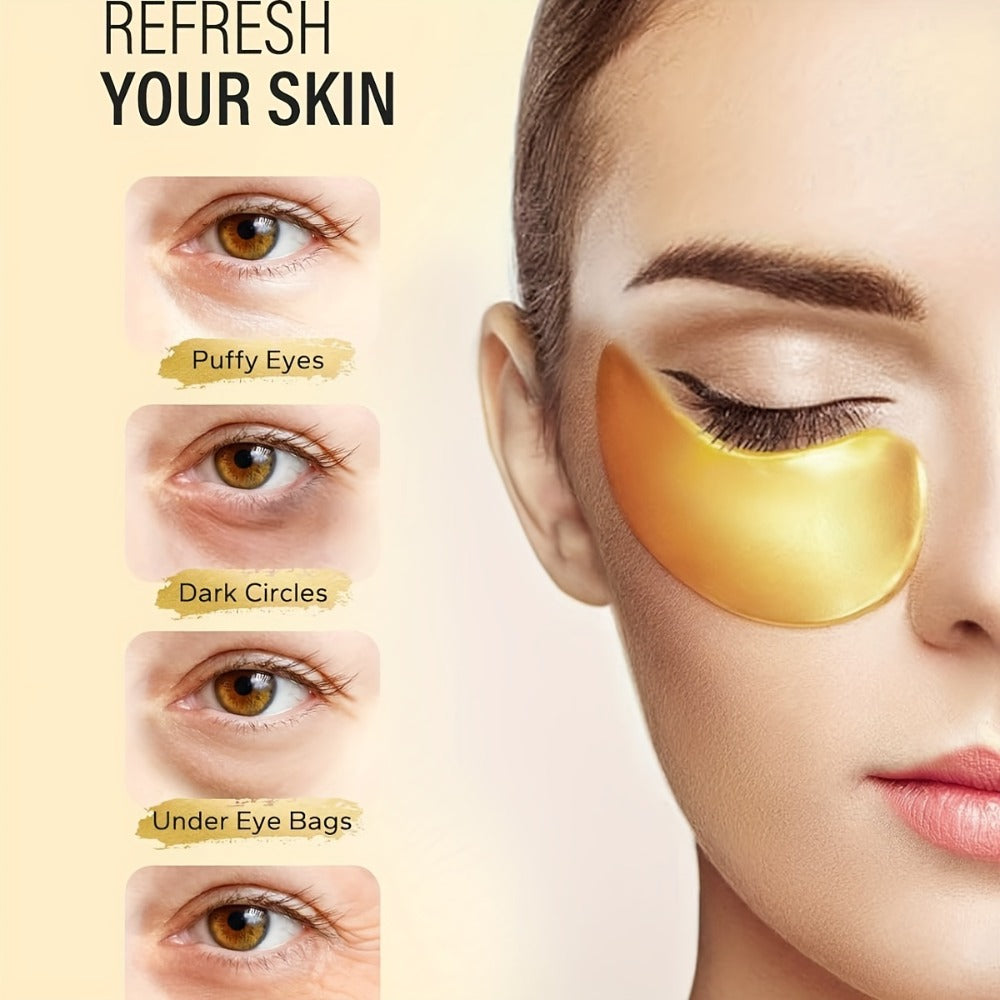 Under Eye Patches 25 Pairs Gold Collagen Gel Eye Masks for Dark Circles Puffiness Swollen Eyes Hydrating Anti-Aging Eye Treatment Skincare for Women Men Wedding Party Gift