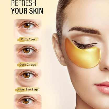 Under Eye Patches 25 Pairs Gold Collagen Gel Eye Masks for Dark Circles Puffiness Swollen Eyes Hydrating Anti-Aging Eye Treatment Skincare for Women Men Wedding Party Gift