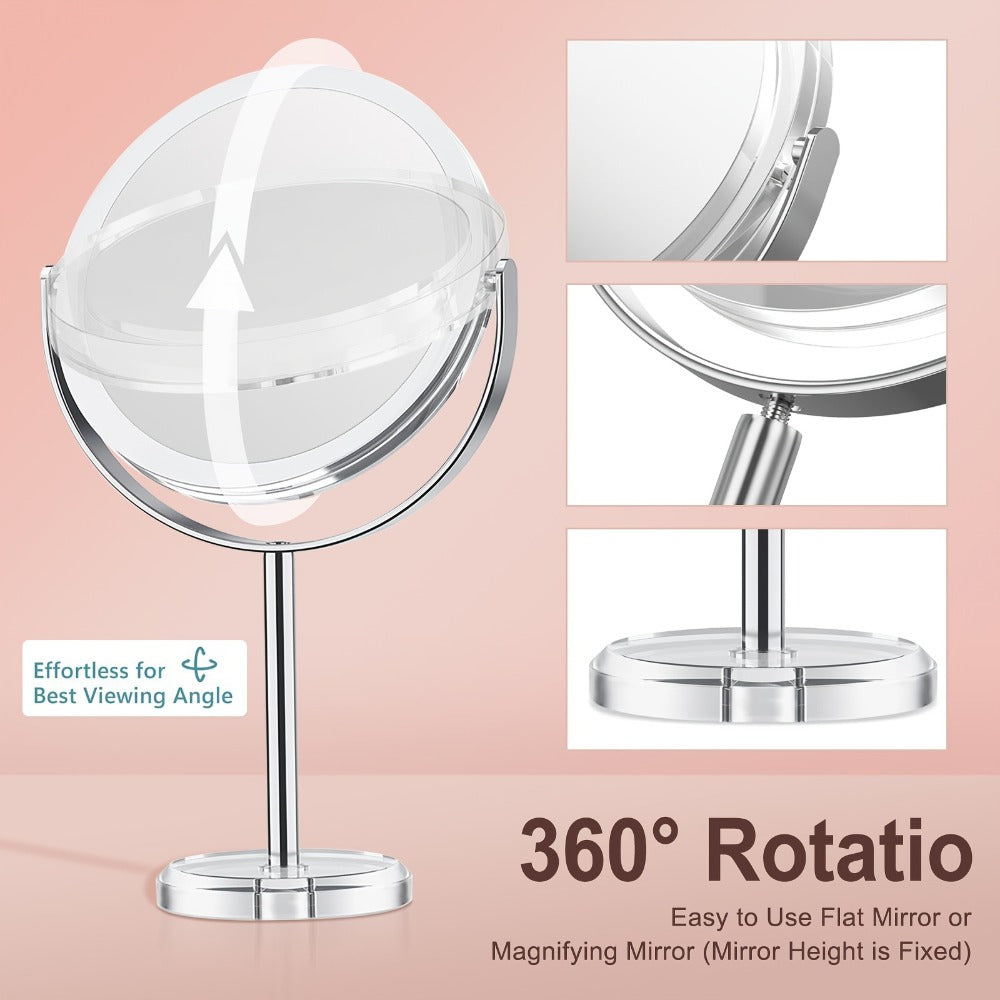 Elegant 30X Makeup Mirror with Detachable Design, Dual-Sided 1X/30X, Vanity Mirror with 360° Rotation, Chrome-Finished Stainless Steel Frame, Professional Makeup Accessories, Portable for Travel & Home Use, Ideal Gift for Wedding, Birthday, Mom Gifts