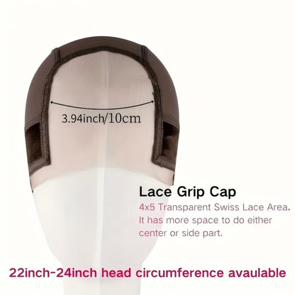 Wig Caps Glueless Lace Front Non-Slip with Grip Band - Transparent Wide Lace Full Coverage Wig Cap Holder for Women Brown Black Beige 2pcs