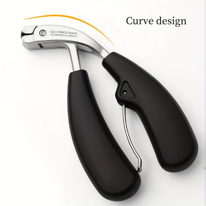 Nail Clippers Set for Thick Nails Heavy Duty 2-Piece — Professional Stainless Steel Toenail Clippers for Men, Elderly & Seniors, Concave Tilted Arc Blade, Splash-Proof Precision Trimming, Ergonomic Black Handle Kit