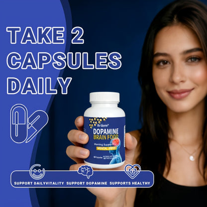 Dopamine Brain Support & Sleep Capsules — with Magnesium & Magnesium Glycinate | Focus, Mental Clarity & Restorative Sleep | High-Potency Nootropic | 60 Capsules