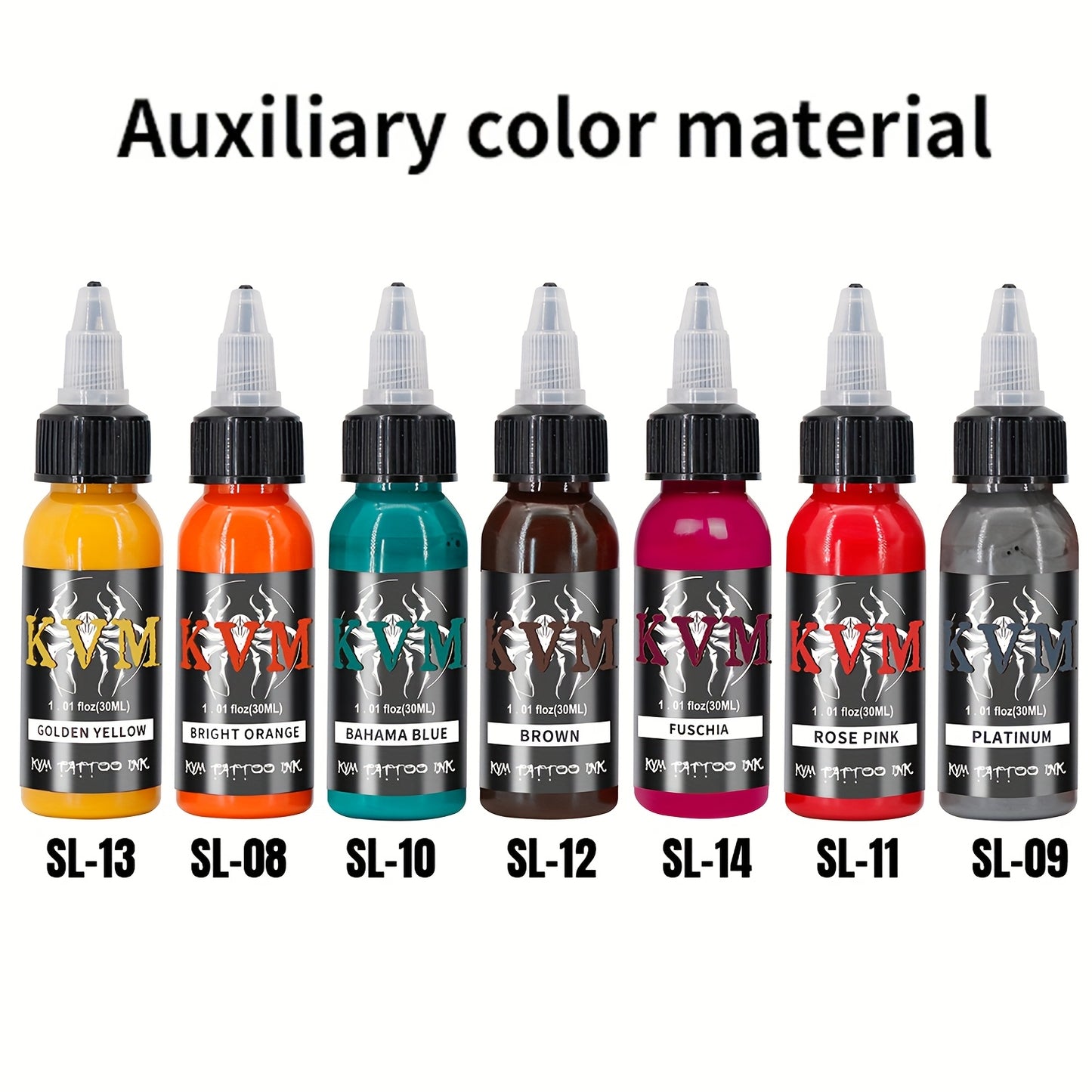 Tattoo Ink Set 1oz (30ml) - 7 or 14 Color Professional Tattoo Ink Kit, Stable Vibrant Pigments for Artists & Beginners, Complete Tattoo Color Supply for Machine & Gun
