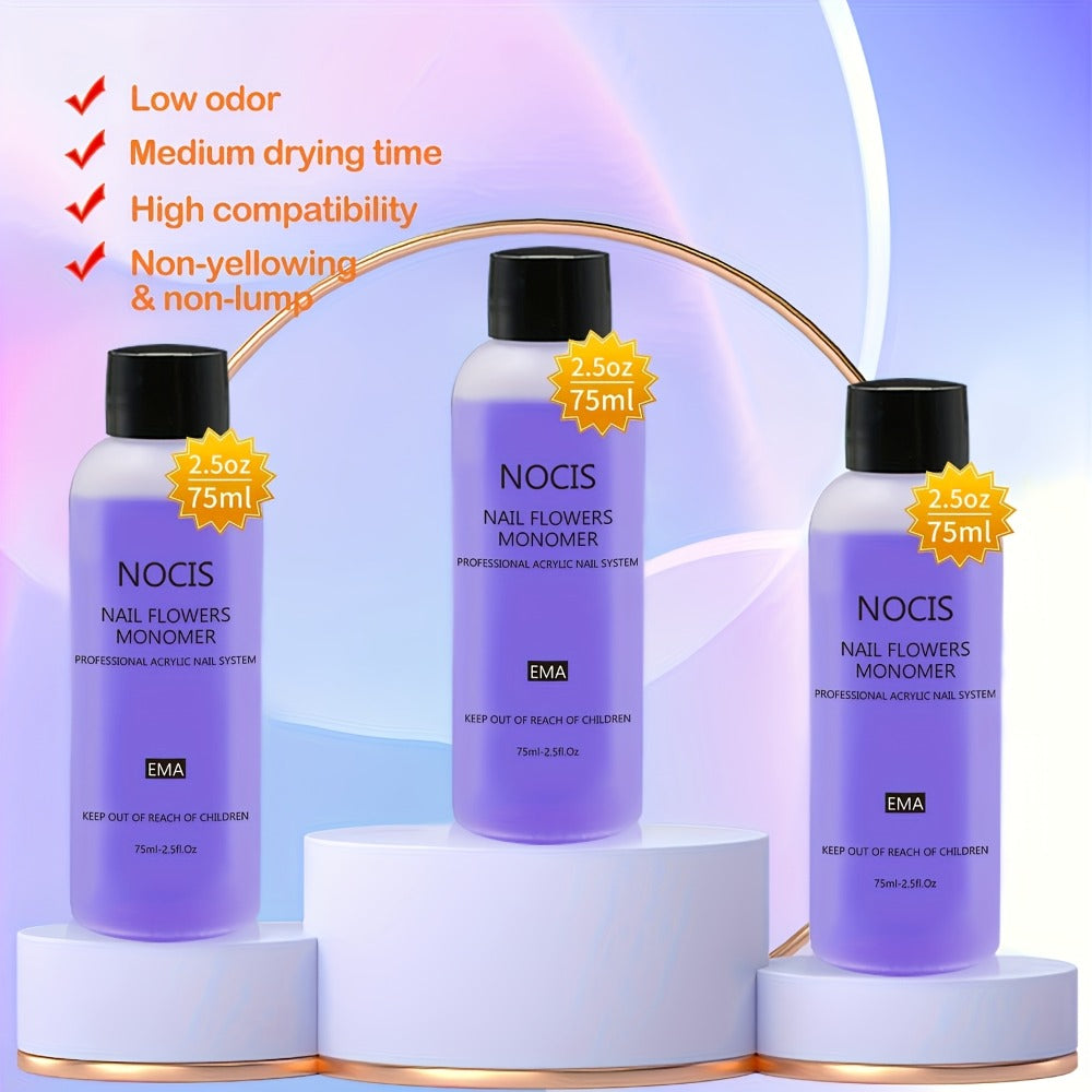 NOCIS 3pcs/10pcs Acrylic Liquid Monomer System For Nail Extensions - Professional Grade, Odorless, Ideal For Salon & Use 2.54oz/2.5fl. OzX10pcs/3pcs