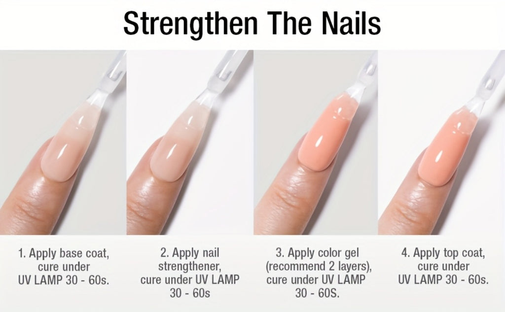 Candy Lover Gel Nail Polish Top And Base Coat, 4pcs Glossy Top Coat Base Coat Matte Top Coat & Nail Strengthener Kit, UV Soak Off Gel Base And Top Coat Nail Polish Nail Strengthener Gel Nail Kit