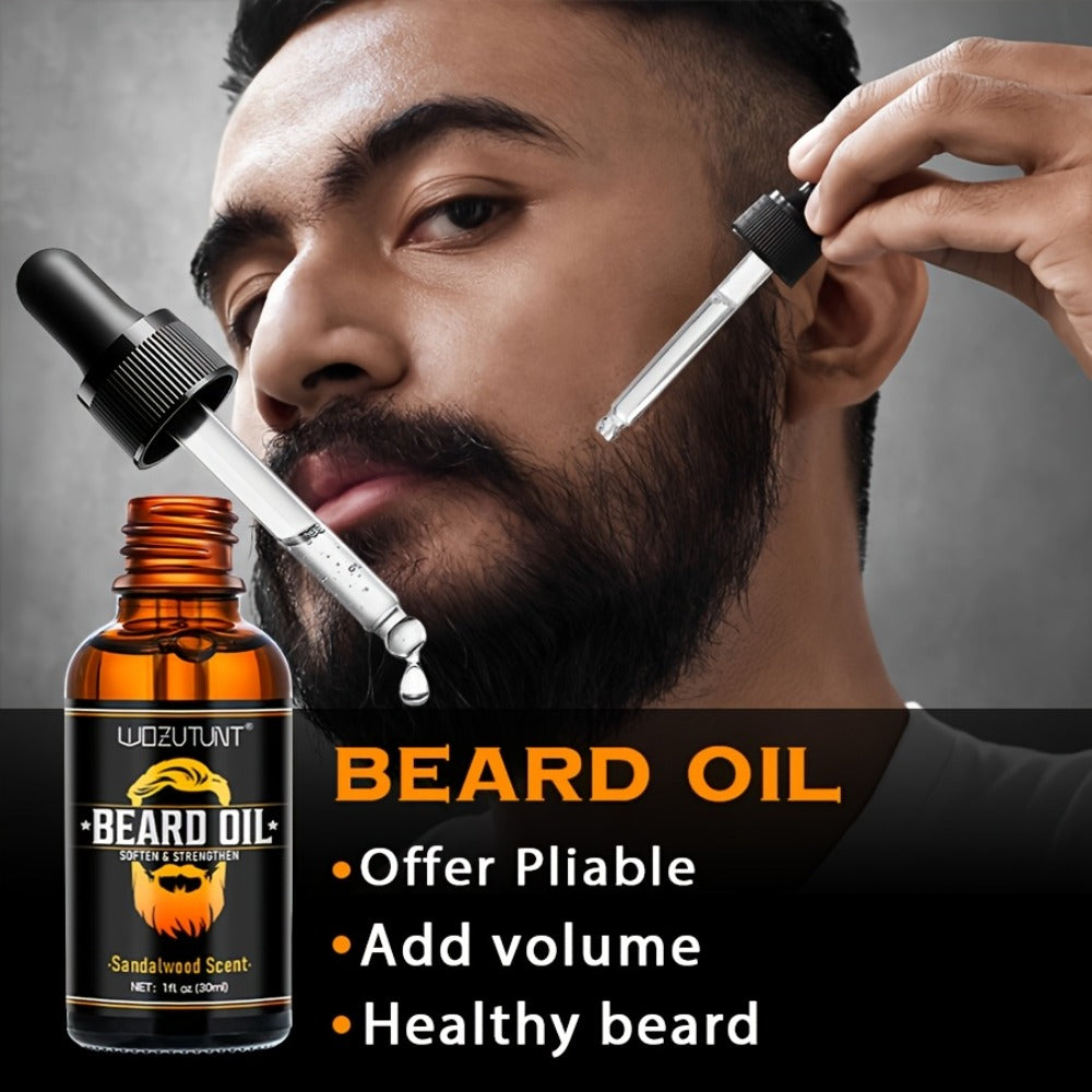 4pcs Beard Care Kit, 4pcs Beard Pen Kit, 9pcs Beard Care Kit Needle Length<0.25Mm. Beard Care Bundle for Men. Beard Trimmer Set with 2 Beard Oil -Balm -Conditioner - Wash -Brush - Comb - Clippers & Travel Pouch. for Birthdays Fathers Day Gift for Me