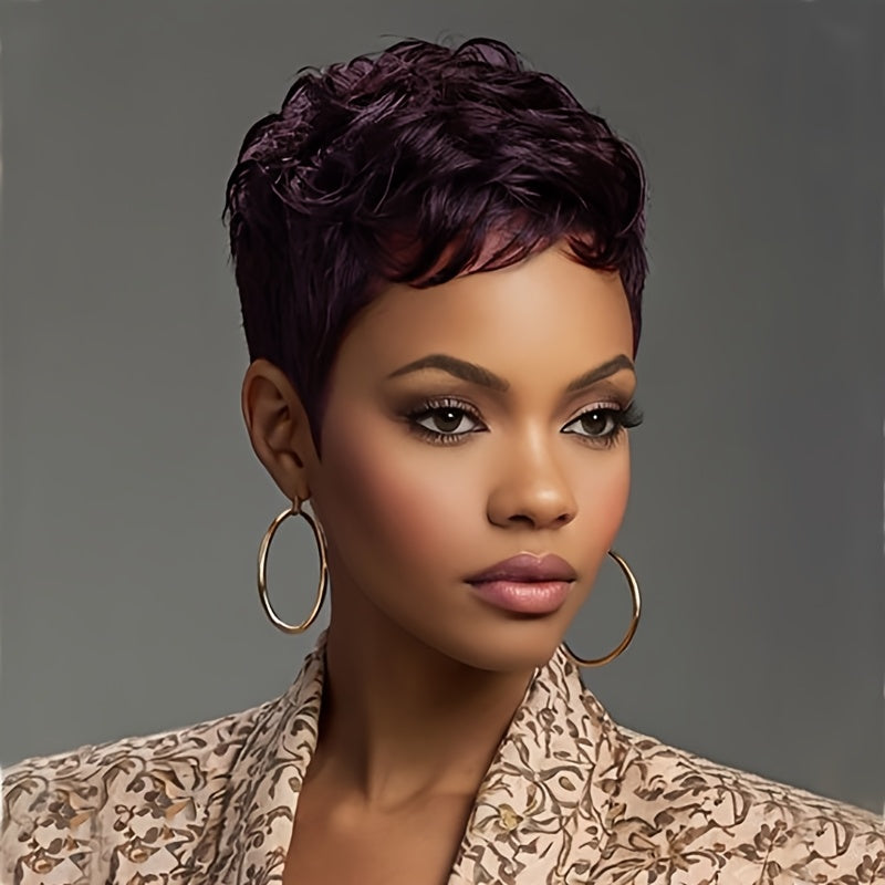 Naseily Short Synthetic Wigs for Women Suitable for Women: -Looking Body Pixie Cut with Bangs & Layers - Low-Maintenance Casual Attire, for, Short Wigs for Casual or Formal Occasions