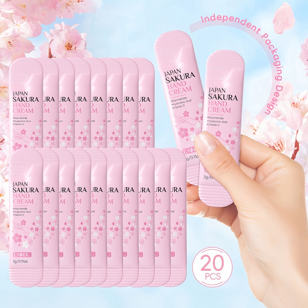 LAIKOU 20pcs Japanese Cherry Blossom Hand Cream