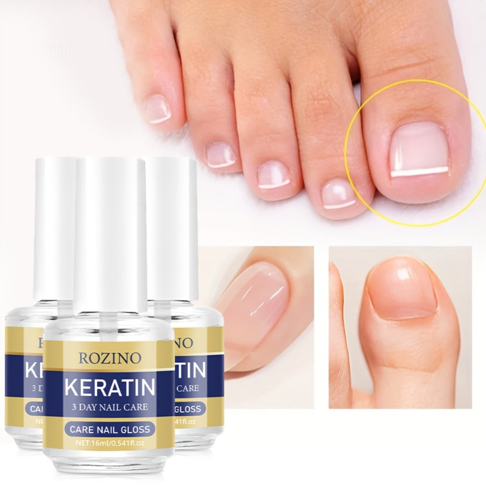 [Keratin Nail Polish] Rozino Keratin Nail Polish Suitable for, Dry & Brittle Nails - Strengthener with Aloe Vera & Lavender, Moisturizing Polish for Instant Hydration, Natural Nail Care for Hands & Fingernails, /Korean Skincare Formula