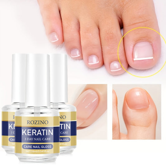 [Keratin Nail Polish] Rozino Keratin Nail Polish Suitable for, Dry & Brittle Nails - Strengthener with Aloe Vera & Lavender, Moisturizing Polish for Instant Hydration, Natural Nail Care for Hands & Fingernails, /Korean Skincare Formula
