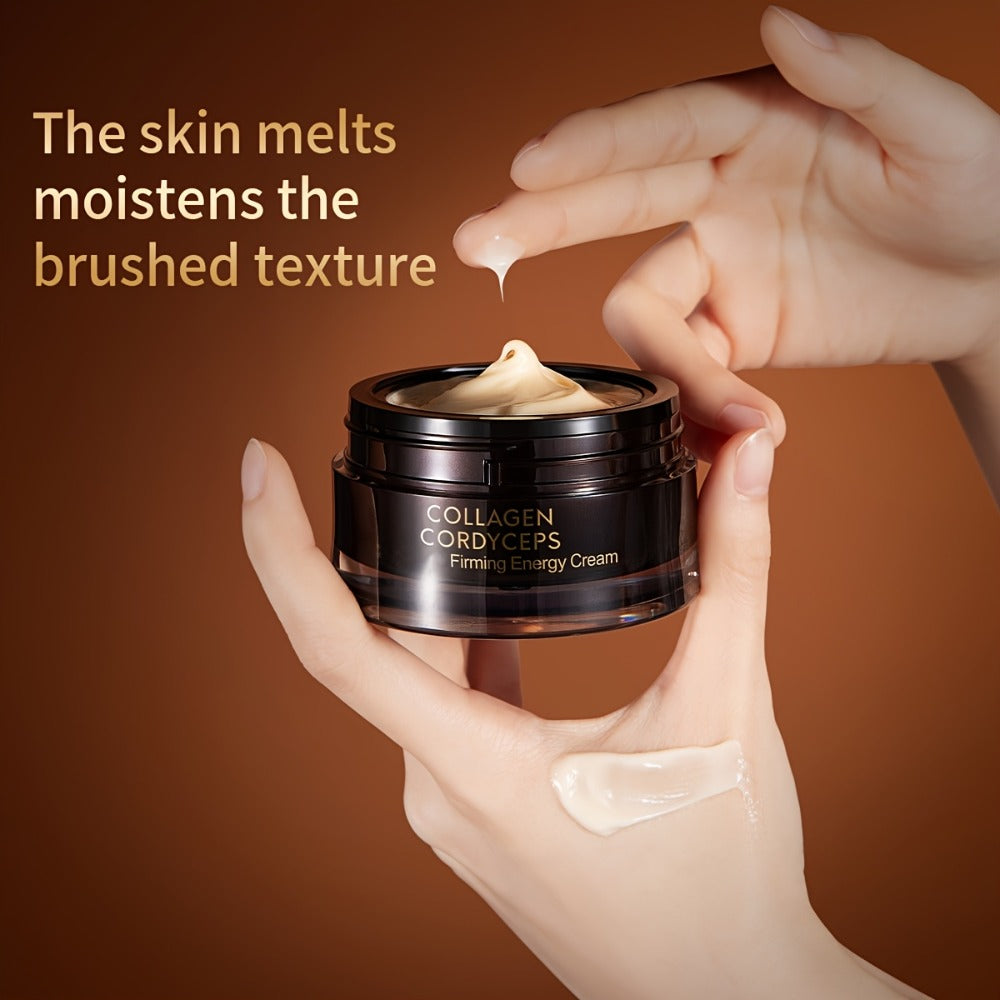Mercilen Collagen Cordyceps Moisturizing Cream - 50g, Plant-Based Squalane & Glycerin, Alcohol-Free, Ideal for Normal to Sensitive Skin, Moisturizing Face Cream|Sensitive Skin Care Plant Extract Cream, Skincare