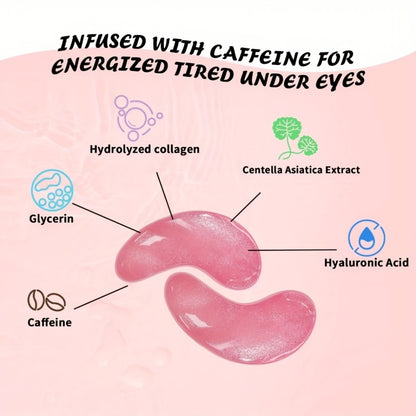 Caffeine Eye Mask 25 Pcs - Under Eye Patches with Collagen Hyaluronic Acid & Glycerin for Dark Circles Puffiness & Moisturizing - Korean Skincare Eye Pads for Women Men All Skin Types