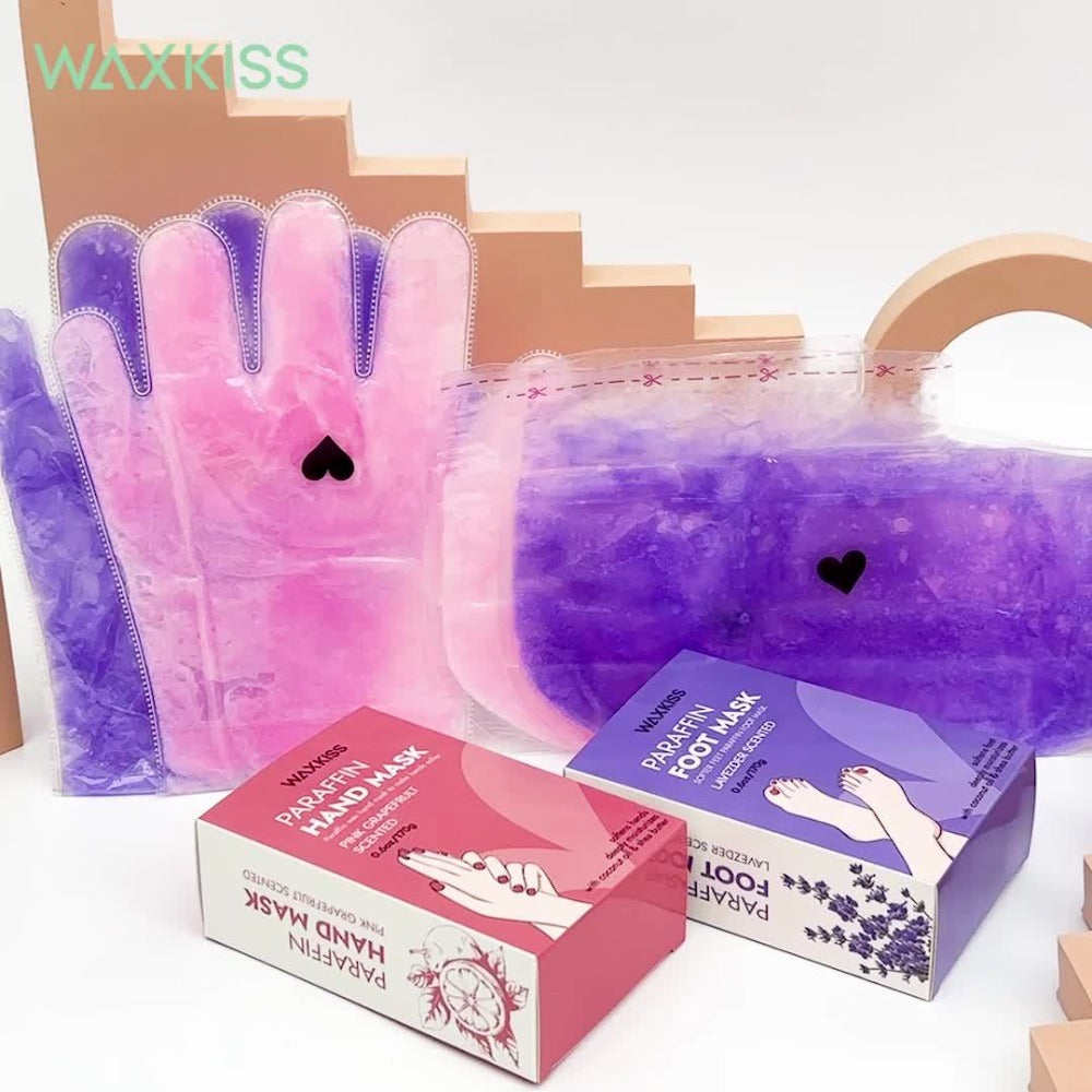 Paraffin Wax Hand & Foot Mask – Deep Moisturizing Beauty Treatment | Smooth & Soft Skin Care | Pink Grapefruit & Lavender Scents | Long-Lasting Stone Wax Formula | Home Spa Gift Set