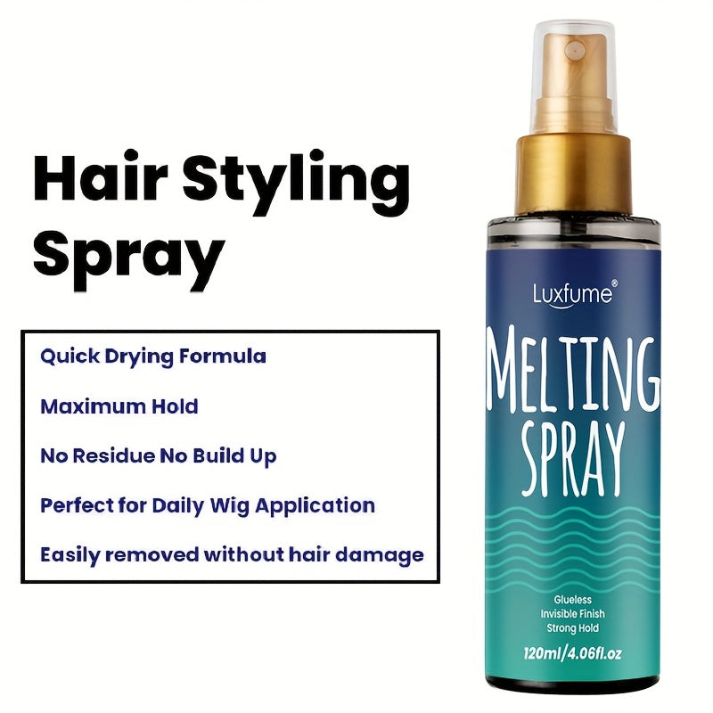 Glueless Lace Melting Spray Suitable for Invisible Wig - Quick-Dry Maximum Hold Formula, No Residue Bonding Glue for Daily Wig Application, for &, Suitable for Hairpieces, Wig Glue, Hair Attachment Liquid