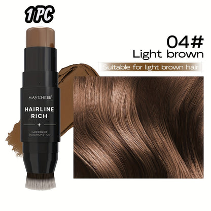 Hair Color Pen Root Touch-Up Stick with Brush | Waterproof Temporary Gray & White Hair Coverage | Plant Squalane Formula | Fast Seamless Application | 3 Shades