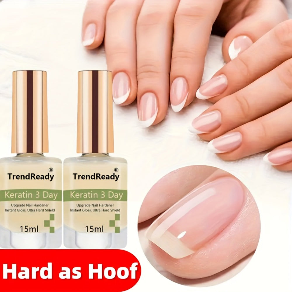 2Bottles Nail Hardener Extra Strong And Jelly Nude for Damaged Polish Ridge Filler for Nails, Nail Glue, Manicure Enhancements, DIY Gel Polish for Home Salon, Nail Art, Halloween, Keratin, Nail Polish, Nail Stacking, Nail Gloss, Christmas Decorations