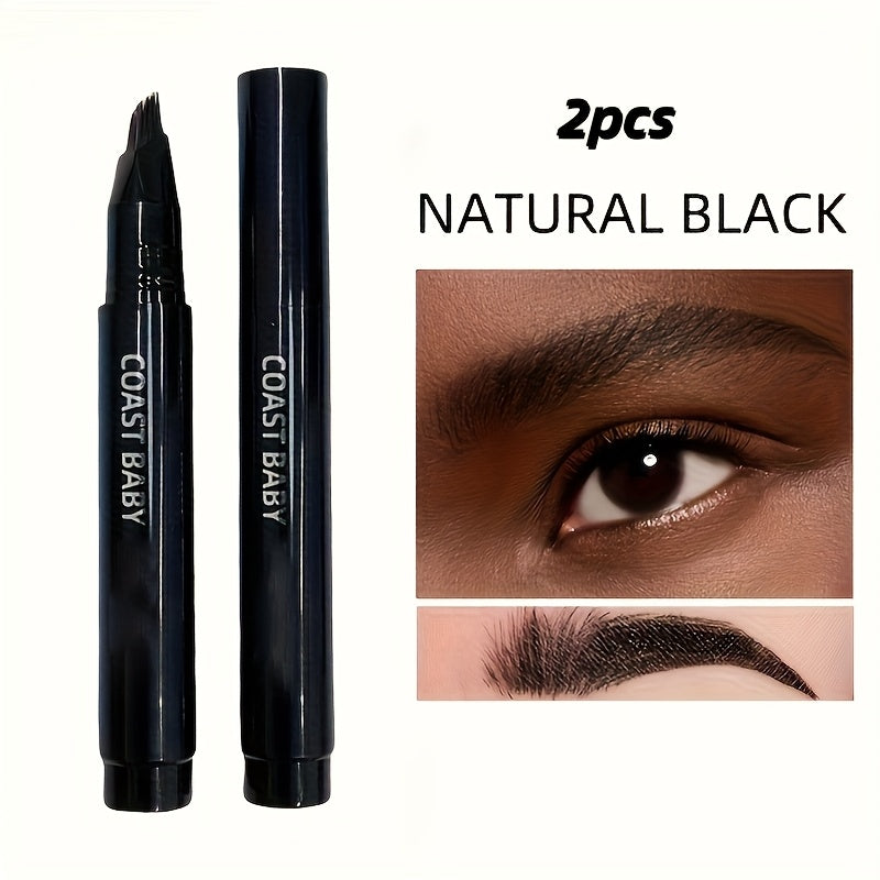 2-Pack 4-Color Multi-Fork Eyebrow Pencil: Create Clear And Realistic Eyebrow Shape And Fill in The Hairline. Waterproof, Not Smudgeable, Durable And Long-Lasting. Suitable for Beginners. Perfect Gift for Festivals