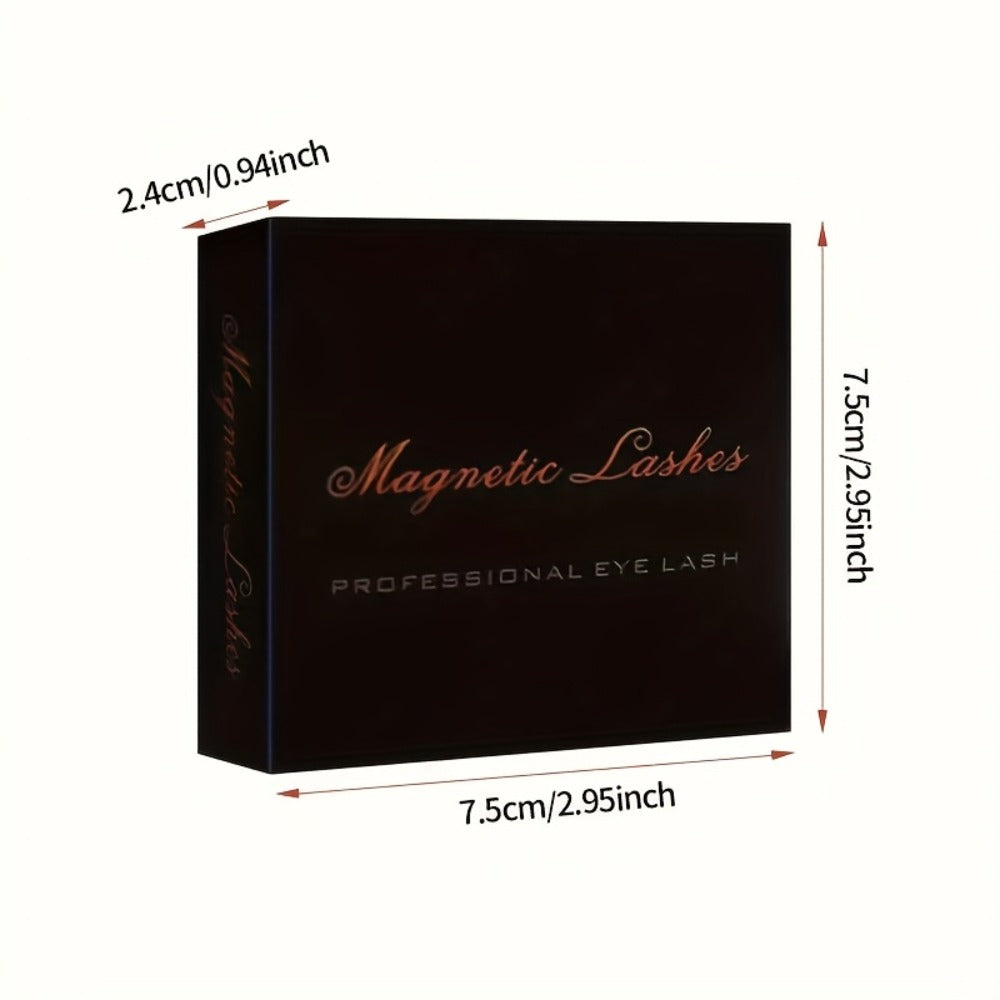 8 Pairs of Natural Glue Free 3D False Eyelashes, No Eyeliner, Reusable Dual Magnetic False Eyelashes Set, with Clip, Reusable, Waterproof, Glue Free, Easy to Wear At Christmas, Ladies Gift