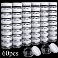 60 Mini Cans, 5g Plastic Cosmetic Cans, Bottles, Round Cans, Plastic Containers with Lids, Travel Essentials Cosmetic Cans, Mini Bottles