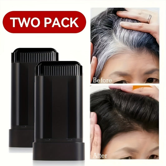 2pcs Hair Root Color Touch-up Stick, Disposable Hair Dye Sticks, Portable Dry Clean Hair Dye Sticks, Long-Lasting Color, Covers Gray, Includes Plant-Based Squalane, Perfect For On-the-Go Touch-Ups, 3 Shades Available, Suitable For All Hair-Types
