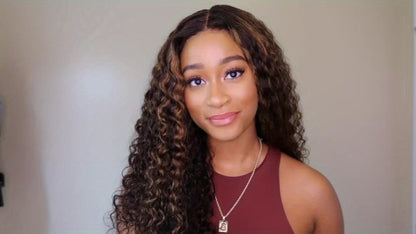 Lace Front Wig Human Hair 13x4 HD Lace Deep Wave Glueless Wig Pre Cut Pre Plucked with Baby Hair Natural Black Mixed Color 14-34 Inch High Gloss Everyday Special Events