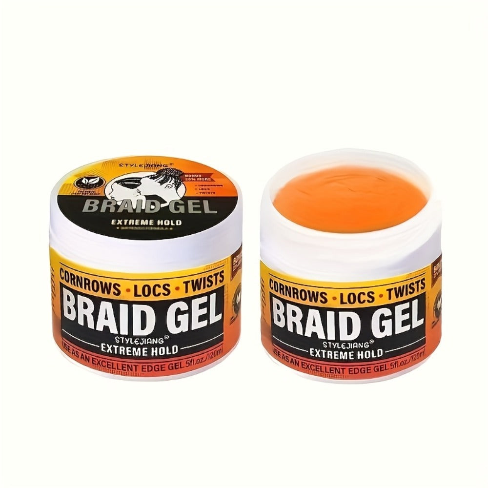 Braid Gel Extreme Hold Anti-Frizz Edge Control Hair Wax Pomade for Braids Locs Twists Sleek Styles Moisturizing Frizz Control Long-Lasting Hold 4/5/6 Pack