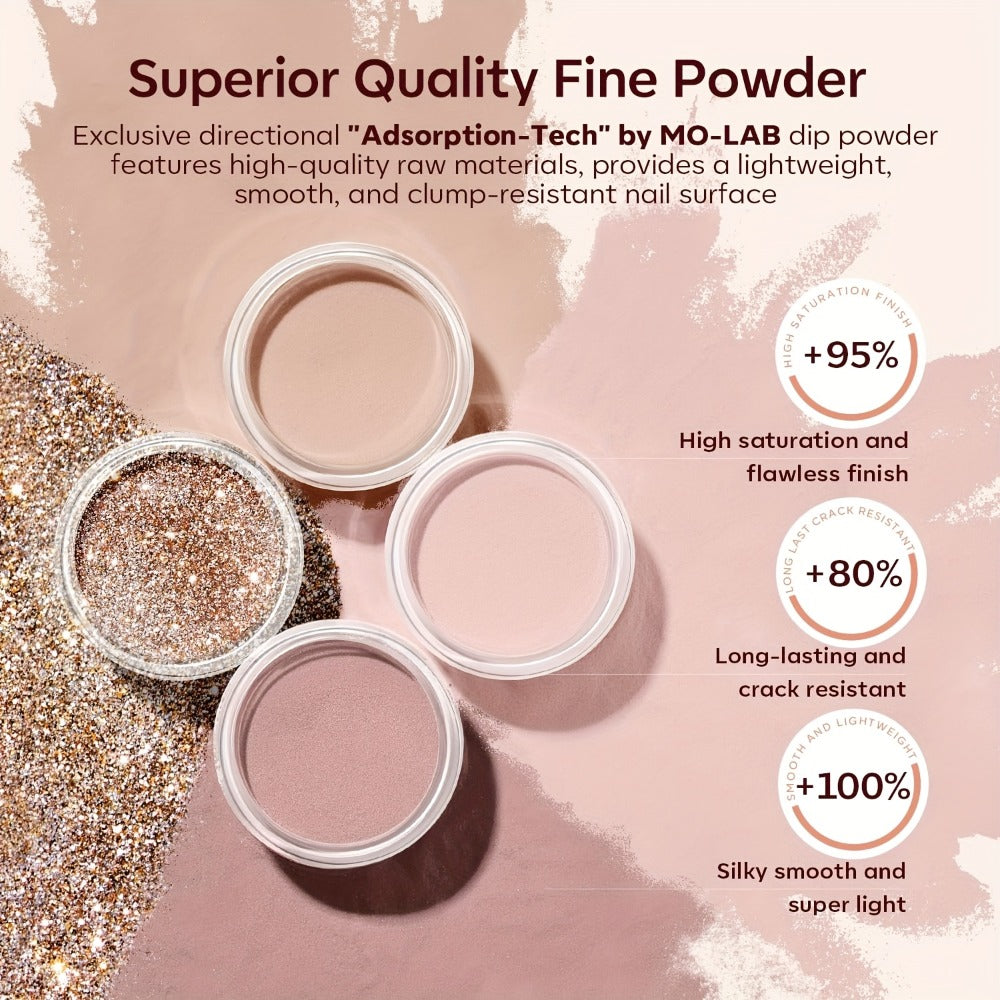 11pcs Dip Powder Nail Kit for Beginners Featuring 4 Shades of Nude Skin Tones, Golden Glitter, And Neutral Acrylic Dipping Powder. Includes Base Coat, Top Coat, And Activator for French Nail Art, Making It a Perfect Gift for Mothers