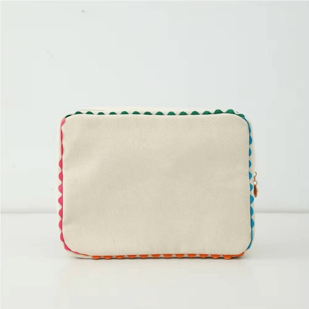 Large Capacity Portable Cosmetic Organizer Toiletry Bag for Women with Lace Design
