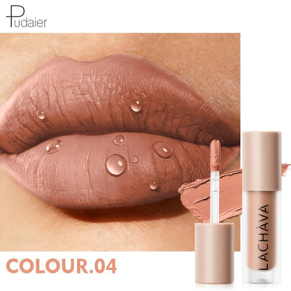 Velvet Liquid Lipstick Matte Lip Gloss — Long-Lasting Waterproof Non-Drying Formula, Highly Pigmented All-Day Wear in Nude Brown Pink Red Purple Gold