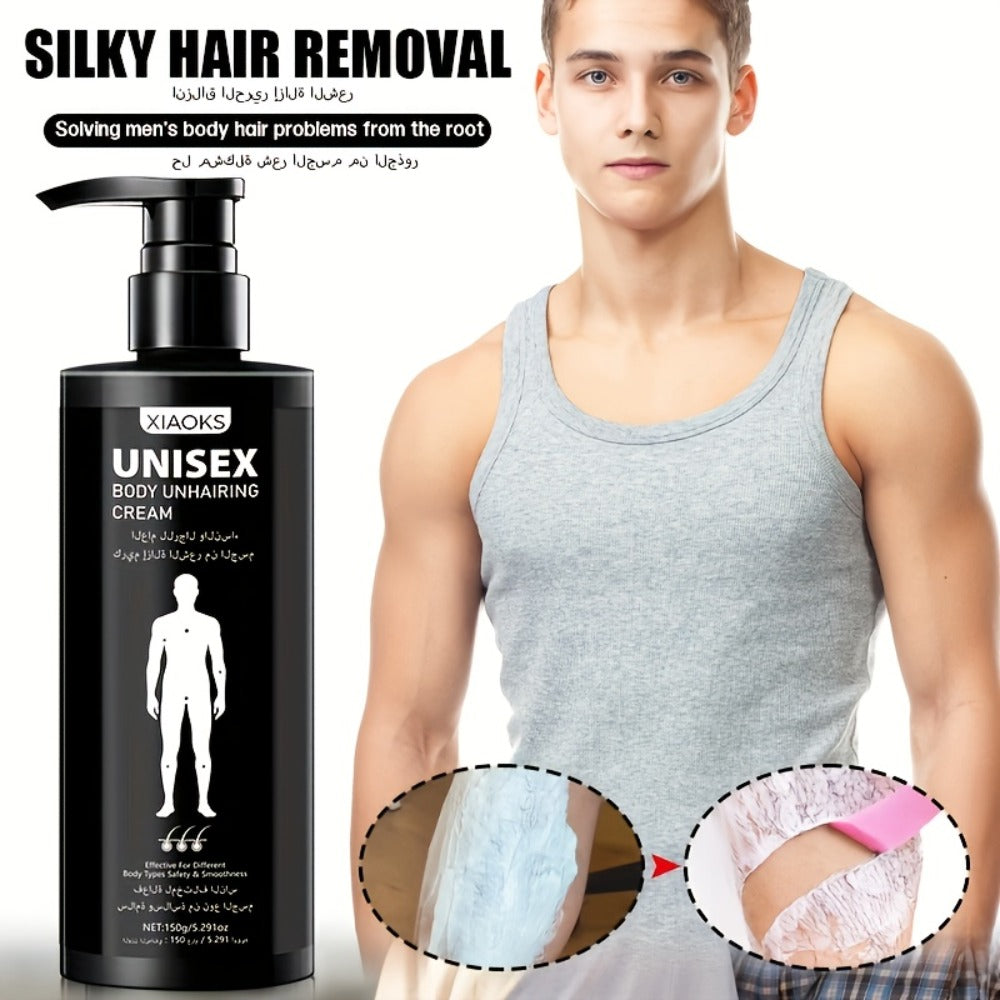 150G Men'S Body, 5 Min for Sensitive Skin, Gentle Formula, Best Hair Removal for Private Parts Hair Removal Gel for Body, Chest & Back, Safe for Sensitive Skin, Unisex